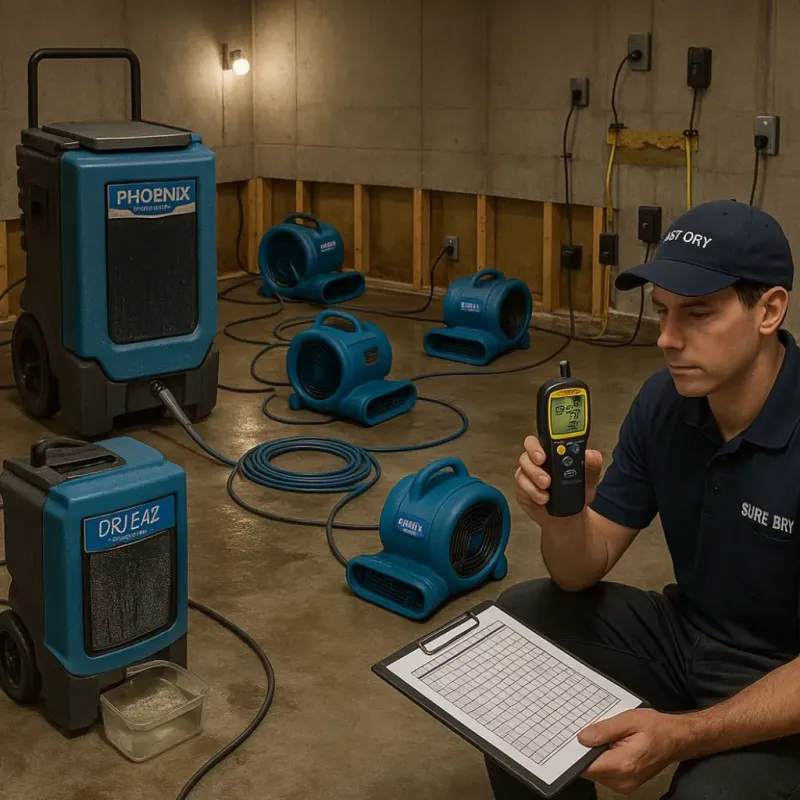 Structural Drying and Dehumidification process in Stark County, IL